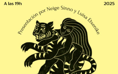 Biblioteca Bidebarrieta. Encuentro literario «Triste tigre» con Neige Sinno y Luisa Etxenike. 11 septiembre 19h00